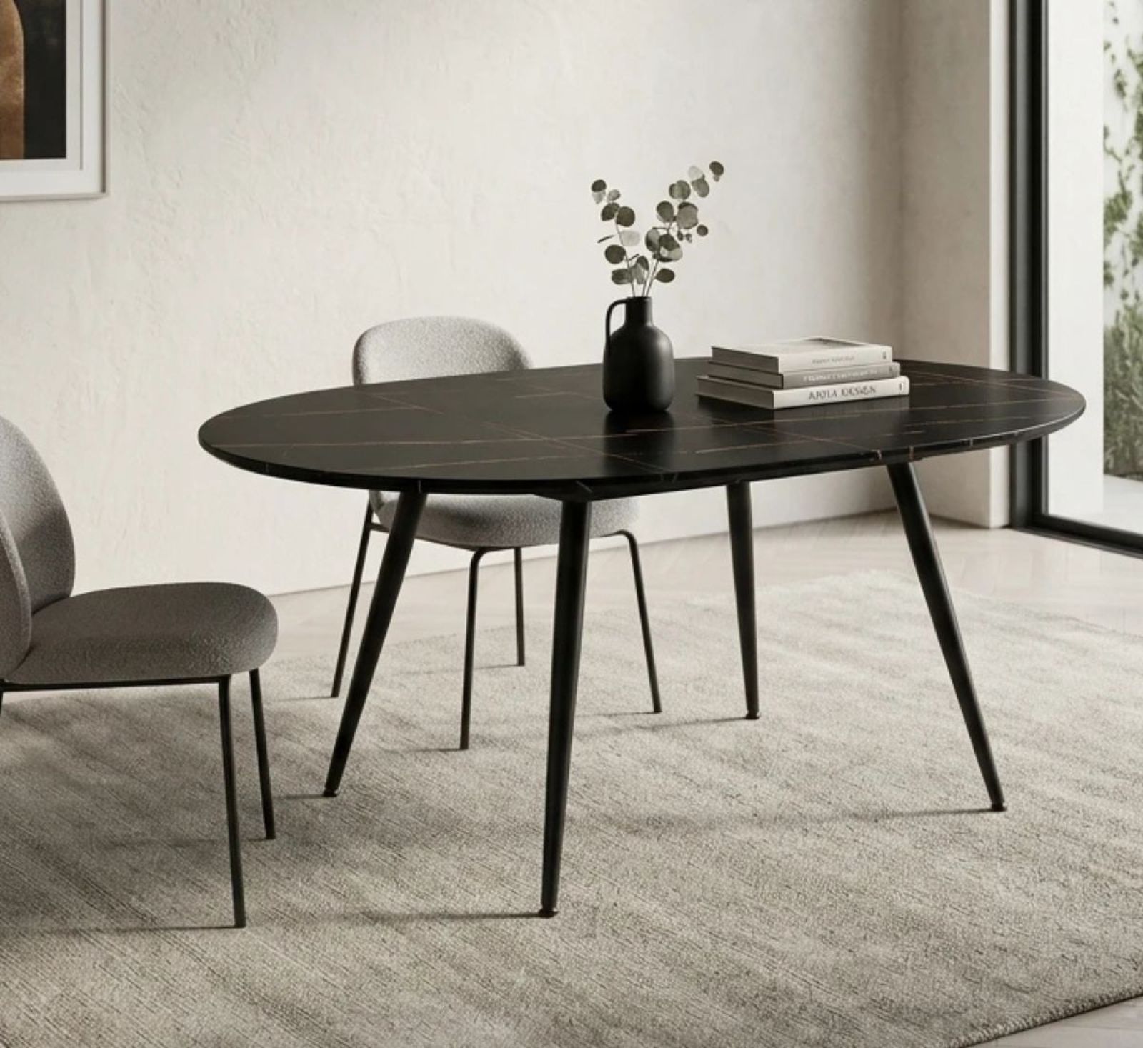 Tavolo tondo allungabile Aston Nero