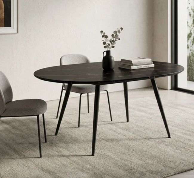 Tavolo tondo allungabile Aston Nero