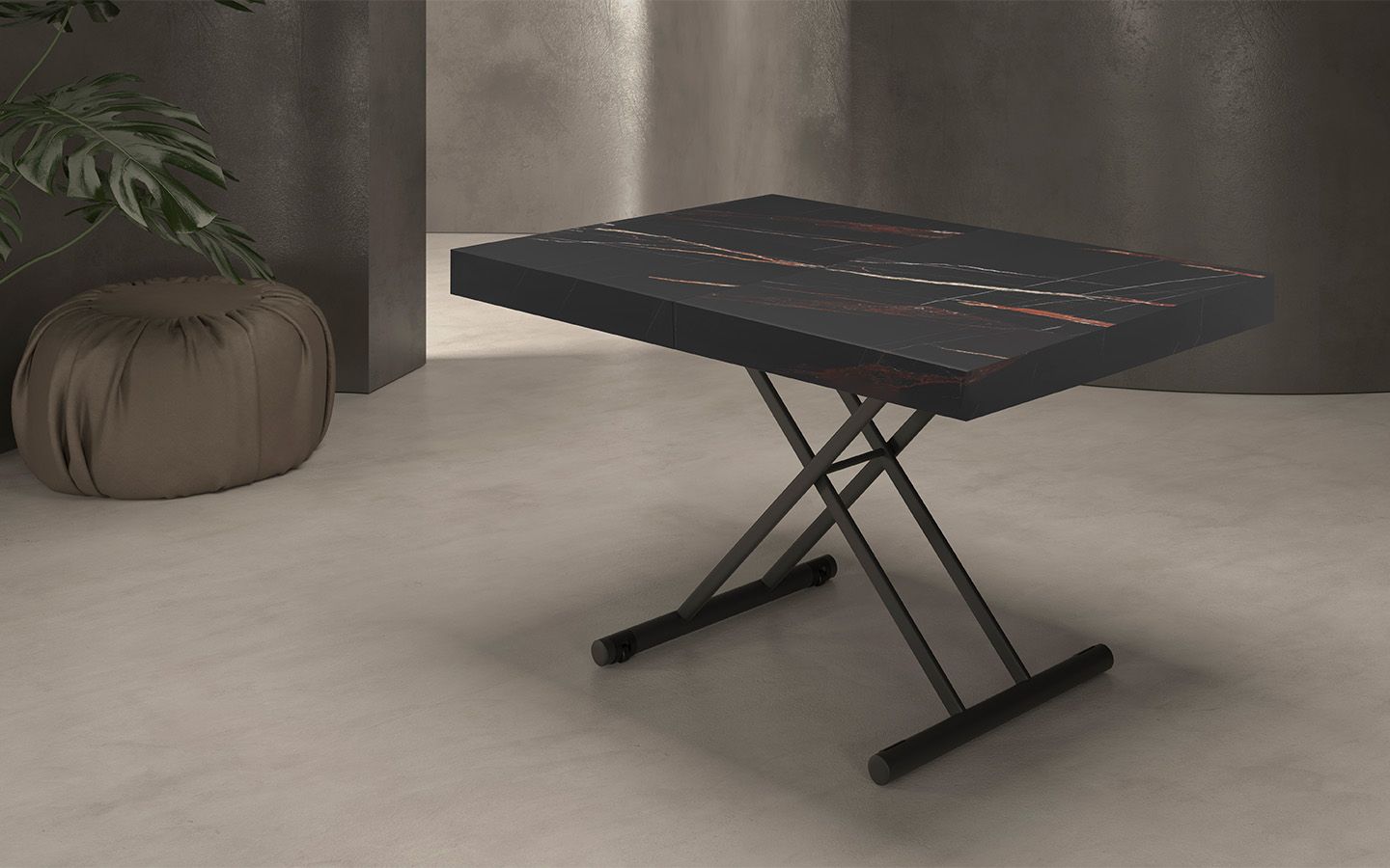 Comodino/tavolino TRIFEBLE A LED Con Ricarica E Prese – Nero, 29x39x59 Cm, 2 Cassetti - 3